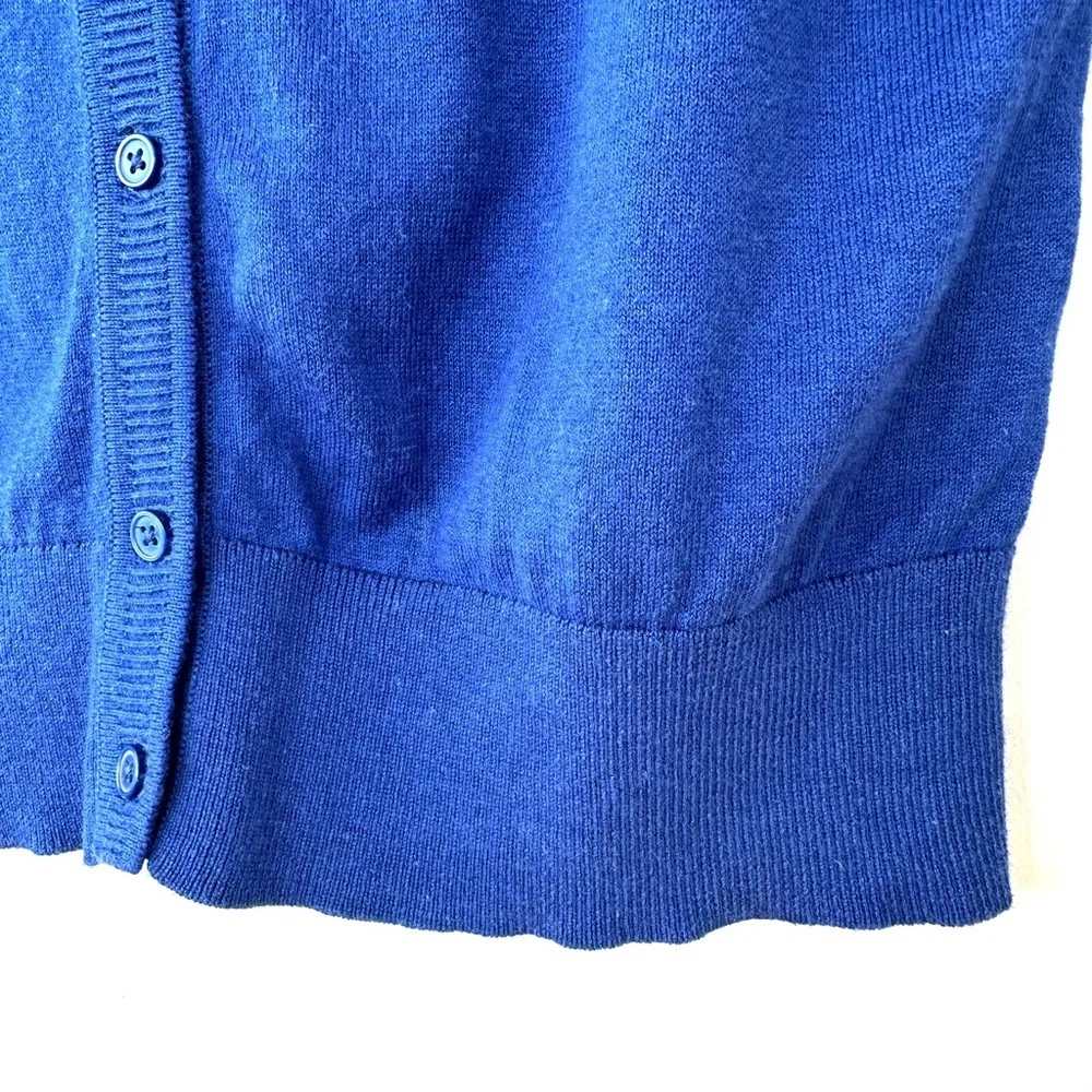 Banana Republic Women's Royal Blue Cardigan, Button Down, Cotton Blend Knit - Picture 4 of 8